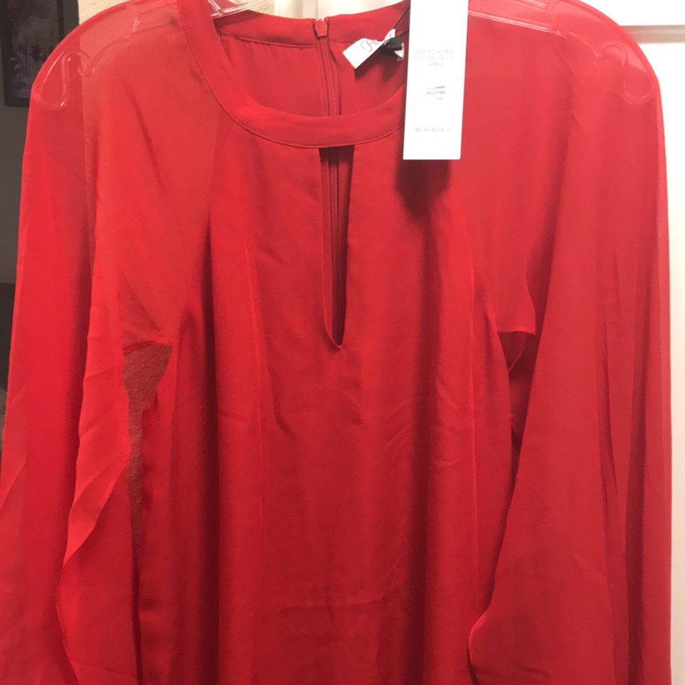 Parker Bernadette combo dress in poinsettia / red NWT - Picture 4 of 9
